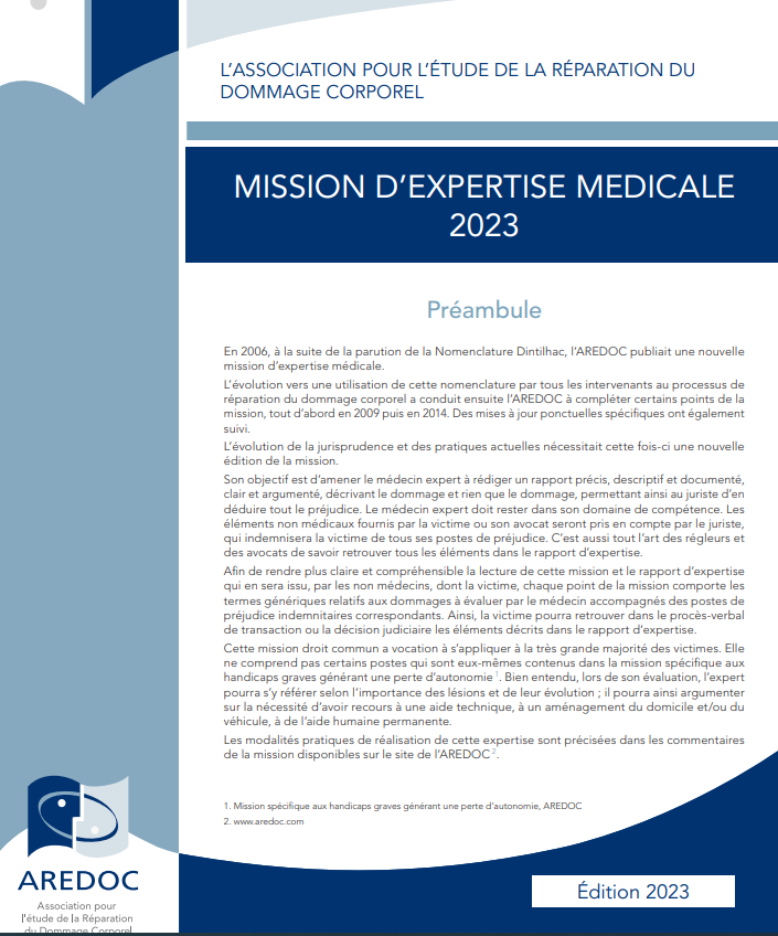 Mission d'expertise médicale 2023 Texte Aredoc